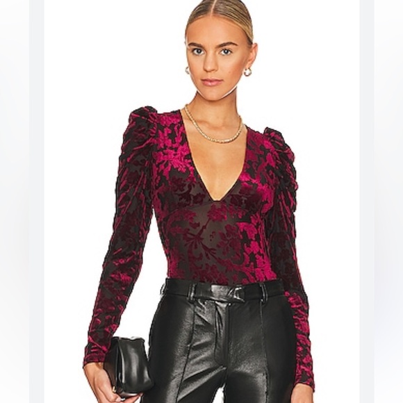 Free People Tops - FREE PEOPLE Intimately NWT $98 Magic Night Bodysuit Velvet Burnout Whimsigoth S